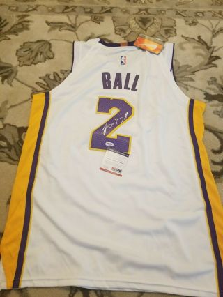 Lonzo Ball Signed Jersey Psa/dna Lakers