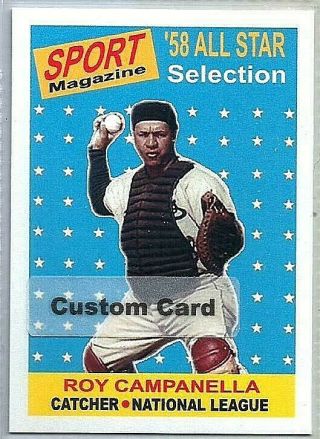 Roy Campanella Los Angeles Dodgers 1958 All Star Style Custom Baseball Card