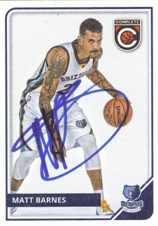 Matt Barnes Memphis Grizzlies Signed Card Clippers Lakers Warriors Knicks Kings