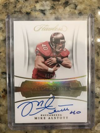 2018 Panini Flawless All - Pro Ink Mike Alstott Signed Auto 3/10 Buccaneers