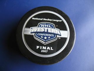 2007 Stanley Cup West Conf Finals Official Game Puck