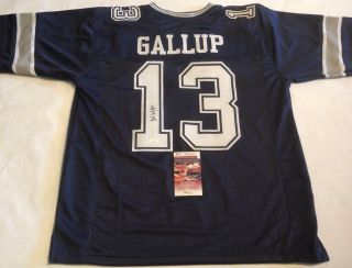 Michael Gallup Autographed Dallas Cowboys Blue Jersey Jsa Witnessed