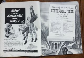 University of Notre Dame vs Northwestern 1842 - 1942 Centennial Football Program 4