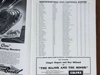 University of Notre Dame vs Northwestern 1842 - 1942 Centennial Football Program 5