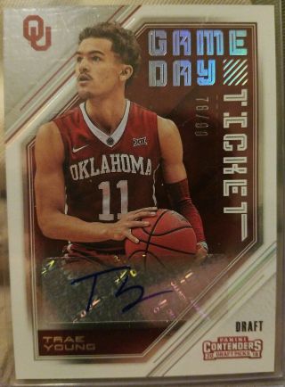 2018 - 19 Contenders Game Day Trae Young Rc Auto 78/99 Atlanta Oklahoma Not 1/1