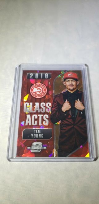 Trae Young Rc 2018 - 19 Contenders Optic Class Acts Red Ice Prizm Hawks