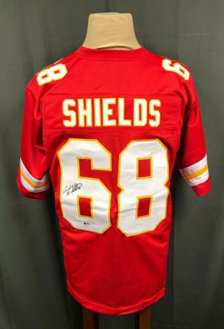 Will Shields 68 Signed Kansas City Chiefs Jersey Auto Sz Xl Beckett Bas