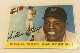 1955 Topps Giants Willie Mays Baseball Card 194 Ungraded Good