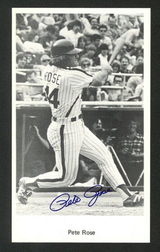 Pete Rose Rare 1979 Philadelphia Phillies Team Issue Postcard (signed Auto)