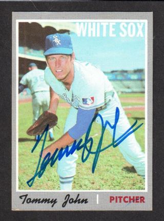 1970 Topps 180 Tommy John Chicago White Sox Signed Autograph Auto