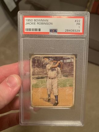 1950 Bowman Jackie Robinson Psa 1 Very Well Centered