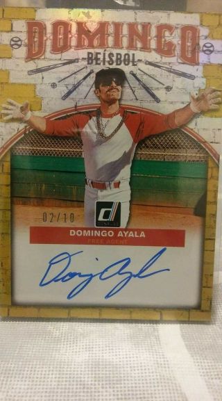 2019 Donruss Domingo Beisbol Gold Auto 2/10 Very Rare