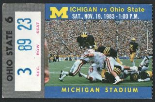 Nov 19,  1983 Michigan V.  Ohio State Football Game @ Michigan Stadium Ticket Stub