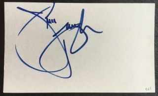 Jim Furyk Hand Signed Autographed 3 X 5 Index Card - 2003 Us Open Champion
