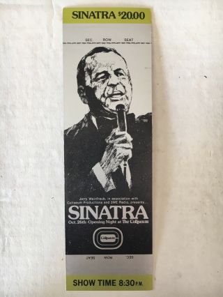 Frank Sinatra Concert Oct.  26,  1974 Cleveland Coliseum (whole Ticket Not Stub)