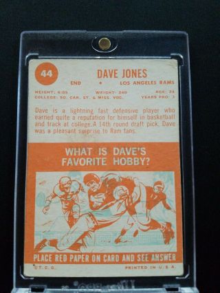 1963 TOPPS DAVE DEACON JONES LOS ANGELES RAMS NFL RC ROOKIE RARE 44 2
