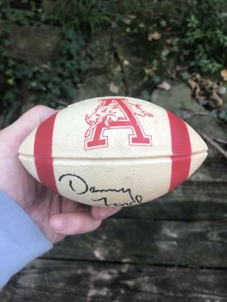 Vintage Arkansas Razorbacks Mini Football Signed By Danny Ford