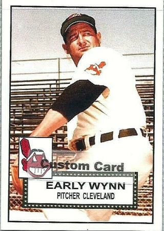 Early Wynn Cleveland Indians 1952 Style Custom Made Baseball Card