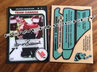 Auto Card Manon Rheaume Rookie 1979 - 80 Opc Custom Rookies Tm Only 5 Made