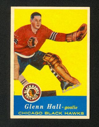1957 - 58 Topps Glenn Hall 20 - Rc - Chicago Blackhawks - Ex - Mt,