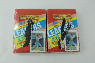 (2) 1988 Topps Major League Leaders Glossy Baseball Cards Box