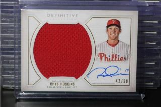 2019 Topps Definitive Rhys Hoskins Game Jersey Auto Autograph 42/50 Tl