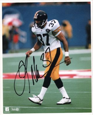 Carnell Lake 37 Pittsburgh Steelers Signed 8x10 Photo Nm