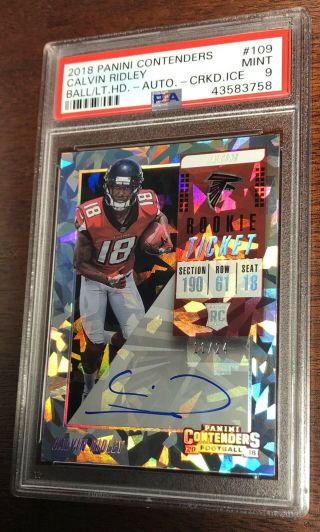 2018 Contenders Calvin Ridley Cracked Ice Autograph /24 Falcons