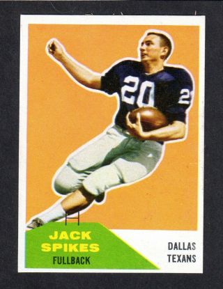 1960 Fleer Football 39 Jack Spikes Tcu Dallas Texans Ex -,  B