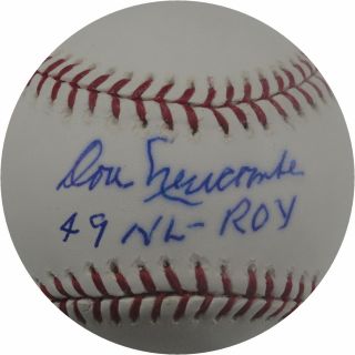 Don Newcombe Autographed Mlb Baseball Los Angeles Dodgers 49 Nl Roy Plus