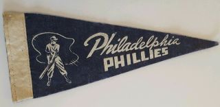 Vintage 1960s Philadelphia Phillies Colligian Mini Pennant 4 " ×9 "