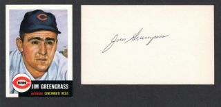 Jim Greengrass (debut 1952) Reds Phillies Signed Autograph Auto 3x5 Index