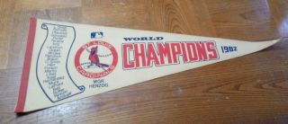 Vintage Mlb St.  Louis Cardinals 1982 World Champions Pennant 30 "
