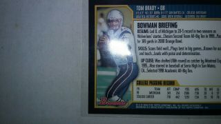 2000 Bowman TOM BRADY RC Rookie 236 8