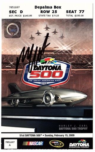 Matt Kenseth Signed Autographed 2009 Daytona 500 Ticket,  Winner,  Roush Fenway