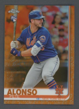2019 Topps Chrome Orange Refractor Pete Alonso Mets Rc Rookie 01/25
