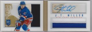 13 - 14 Playbook Prime Patch Rookie Autographed Booklet Gold J.  T.  Miller 122 /25