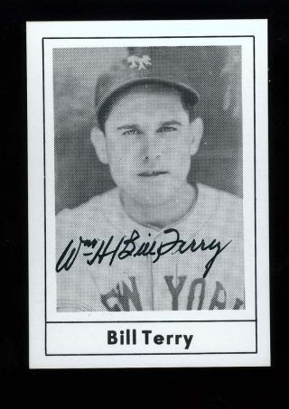 Autographed Signed Bill Terry 1978 Grand Slam 26 Giants W/coa - Hof Died 1989