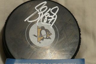 SIDNEY CROSBY PENGUINS SIGNED AUTOGRAPHED HOCKEY PUCK CERTIFIED 3