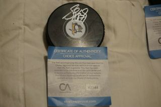 SIDNEY CROSBY PENGUINS SIGNED AUTOGRAPHED HOCKEY PUCK CERTIFIED 4