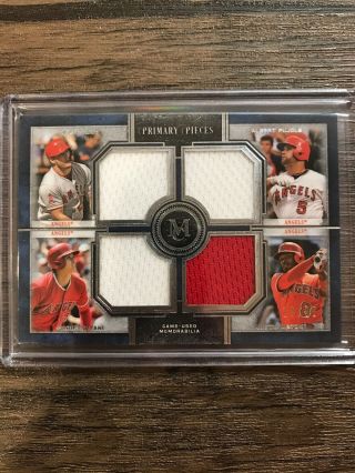 2019 Topps Museum Quad Relic Mike Trout Shohei Ohtani Pujols Upton Angels 26/99