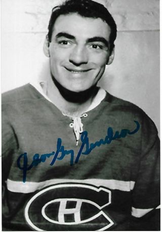 Jean Guy Gendron Authentic Signed Autograph Montreal Canadiens 4x6 Hockey Photo