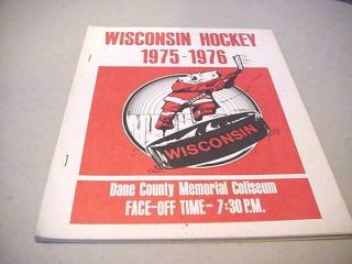 1975 - 76 University Of Wisconsin Badgers Hockey Media Guide / Factbook