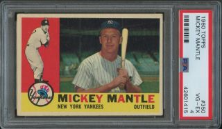 1960 Topps 350 Mickey Mantle Psa 4 42601415