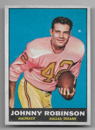 1961 Topps 139 Johnny Robinson Rc Dallas Texans