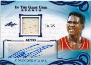 Dominique Wilkins 2019 Leaf In The Game Patch Auto 20/35