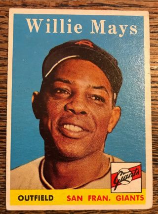 1958 Topps 5 Willie Mays Hof Easy Ex -.  Color And Good Centering