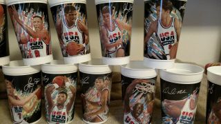 1992 USA Basketball Olympic Dream Team McDonalds Cups Complete Set of 12 NBA 3