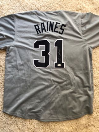 Tim Raines Signed Auto Autographed York Yankees Hof Baseball Jersey Jsa