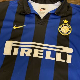 Vintage Nike Inter Milan Pirelli Jersey Adult Xl Blue Black Stripes